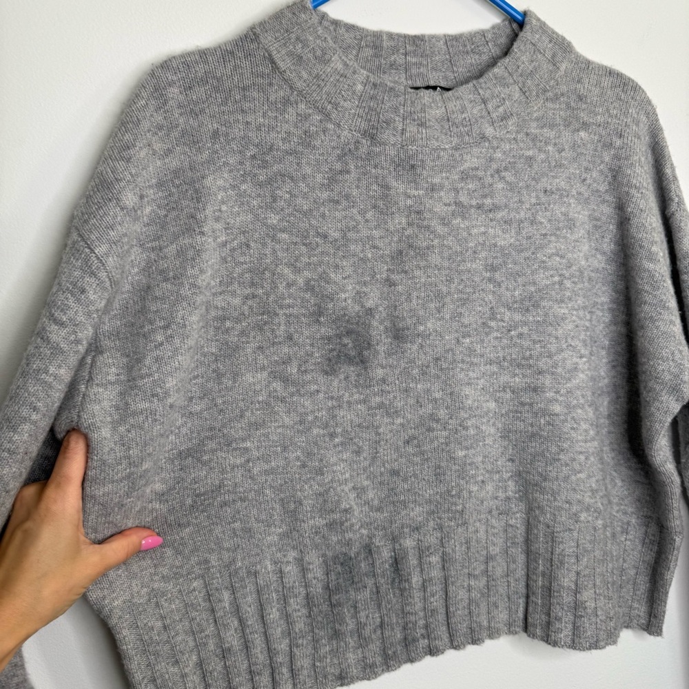 C7 NWT CAARA Perla Merino Wool Ribbed Hem Relaxed Fit Crewneck‎ Neckline Sweater - Picture 9 of 12